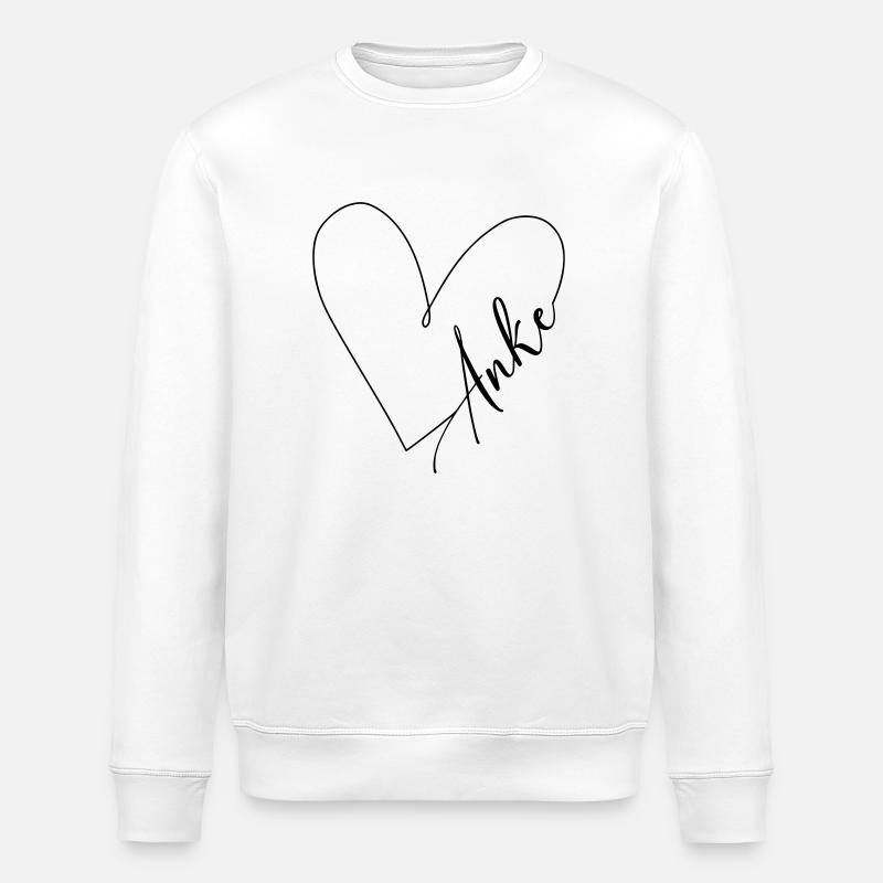 Anke Name Herzlinie - Stanley/Stella Unisex Bio-Sweatshirt ROLLER - Weiß