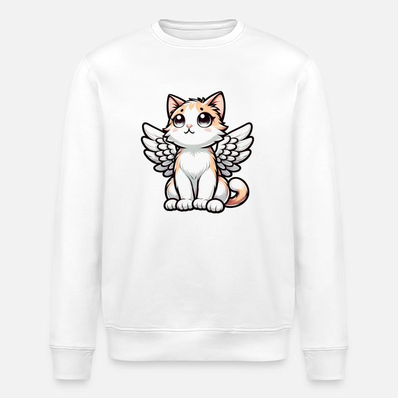 Dessin de bande dessinée ange chat mignon - Sweat bio ROLLER Stanley/Stella Unisexe - blanc