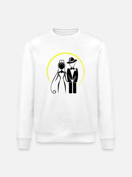 Newlyweds, Married Couple, Wedding - Stanley/Stella ROLLER Unisex Organic Sweatshirt - white