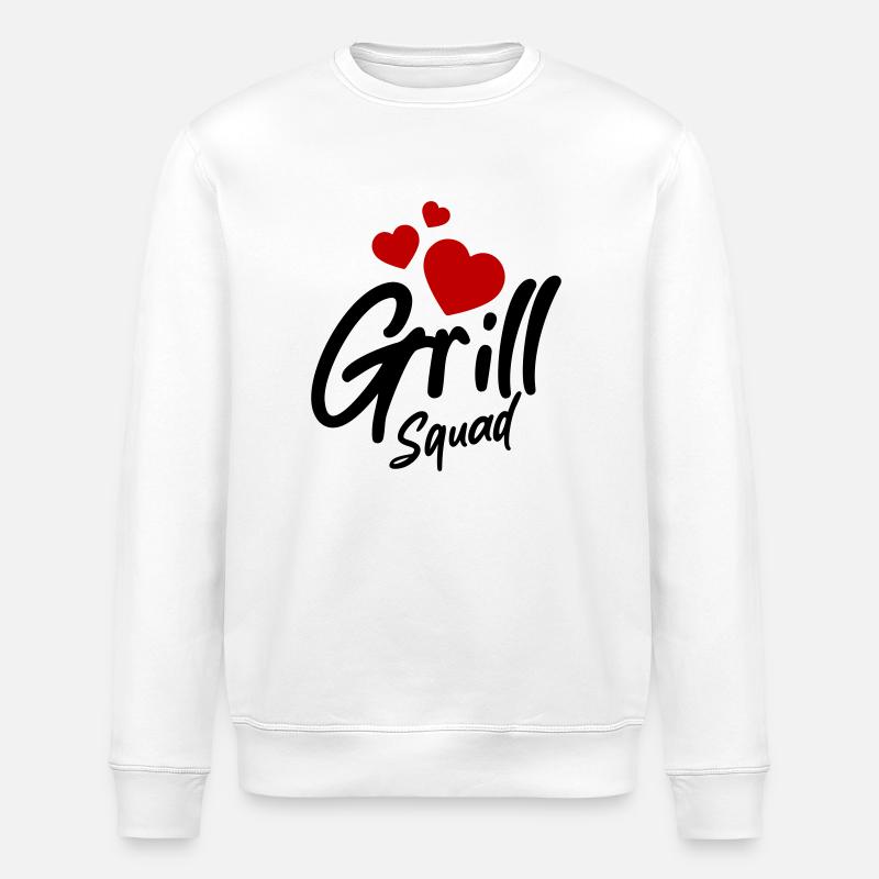 Coeur d’escouade de grillades - Sweat bio ROLLER Stanley/Stella Unisexe - blanc