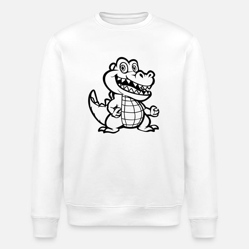 Crocodile Animal Comic - Stanley/Stella ROLLER Unisex Organic Sweatshirt - white