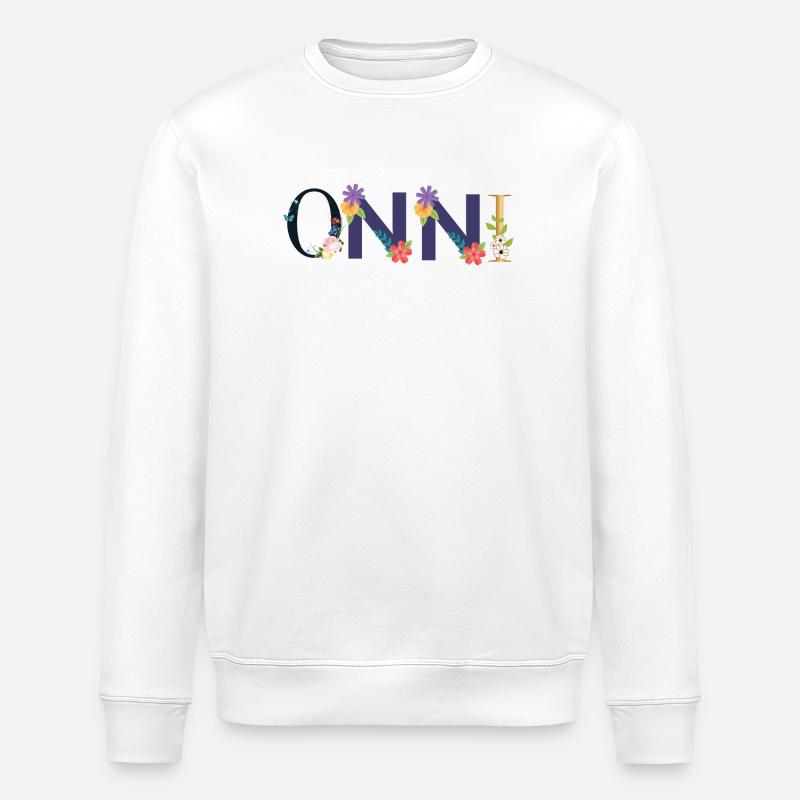 ONNI Name mit Blumen geschmückt - Stanley/Stella Unisex Bio-Sweatshirt ROLLER - Weiß
