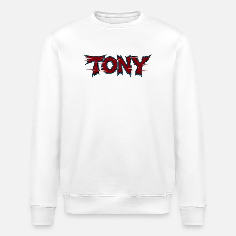 Tony Logo néon dentelé - Sweat bio ROLLER Stanley/Stella Unisexe - blanc