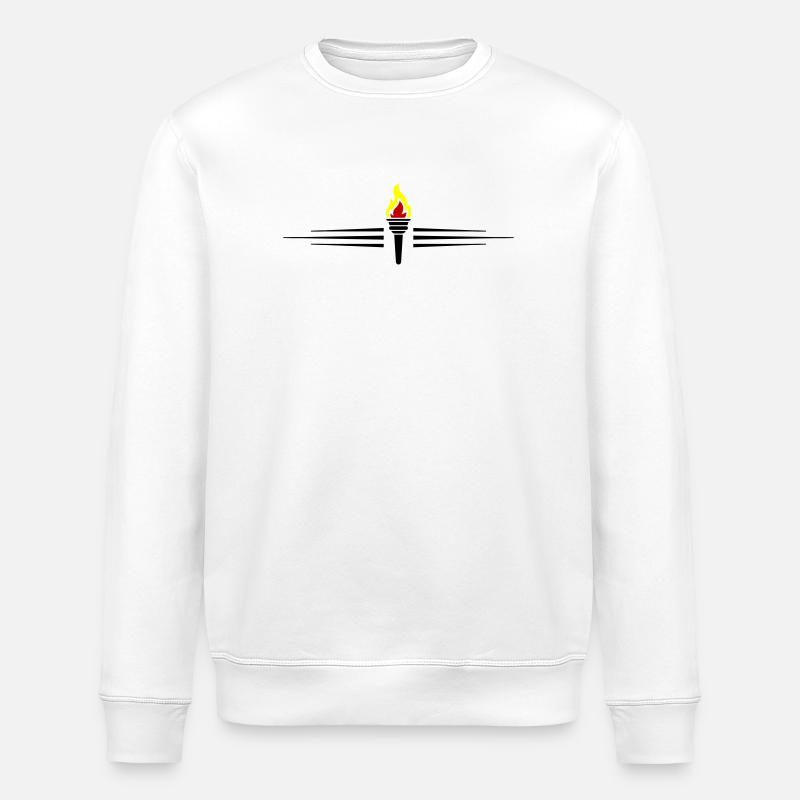 Ligne de symboles de torche - Sweat bio ROLLER Stanley/Stella Unisexe - blanc