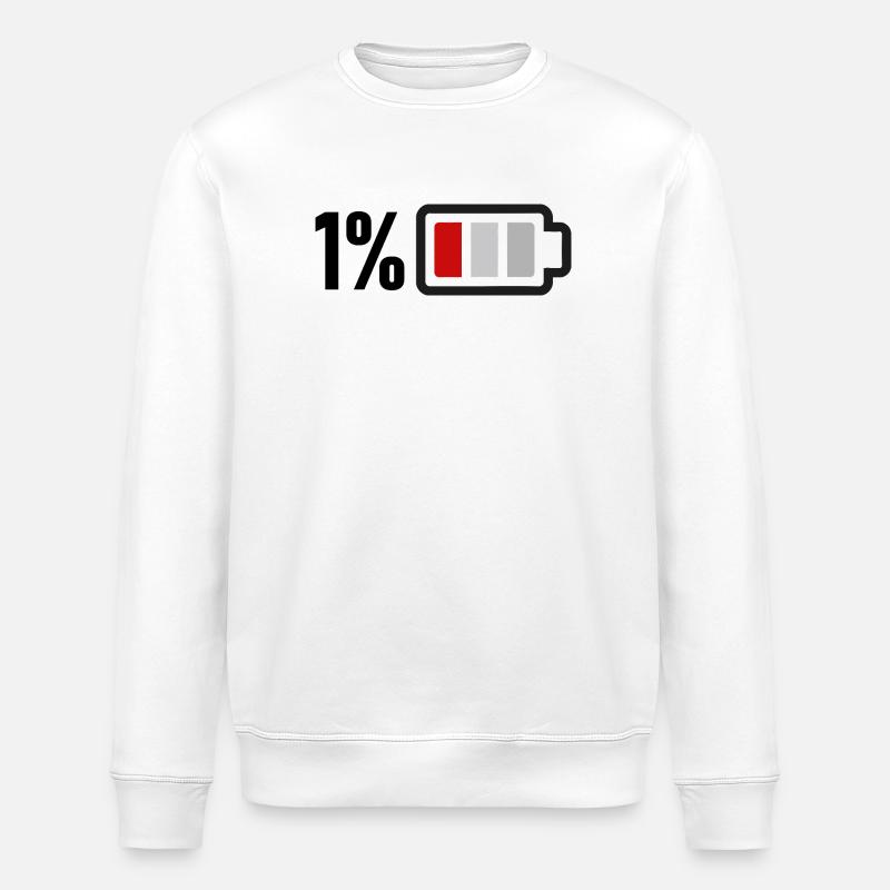 Low battery - Stanley/Stella ROLLER Unisex Organic Sweatshirt - white