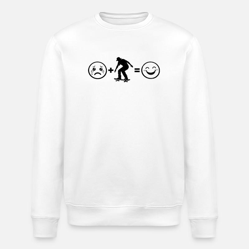 Modern Skateboarding Artwork - Stanley/Stella ROLLER Unisex Organic Sweatshirt - white