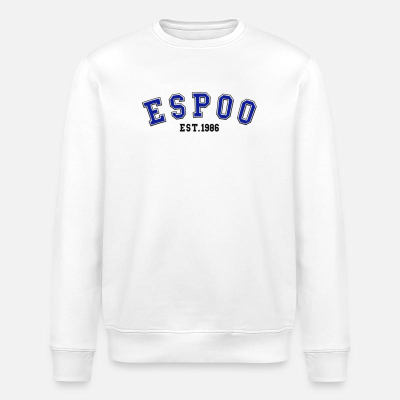 Espoo Est. 1986 - Stanley/Stella ROLLER Unisex Organic Sweatshirt - white