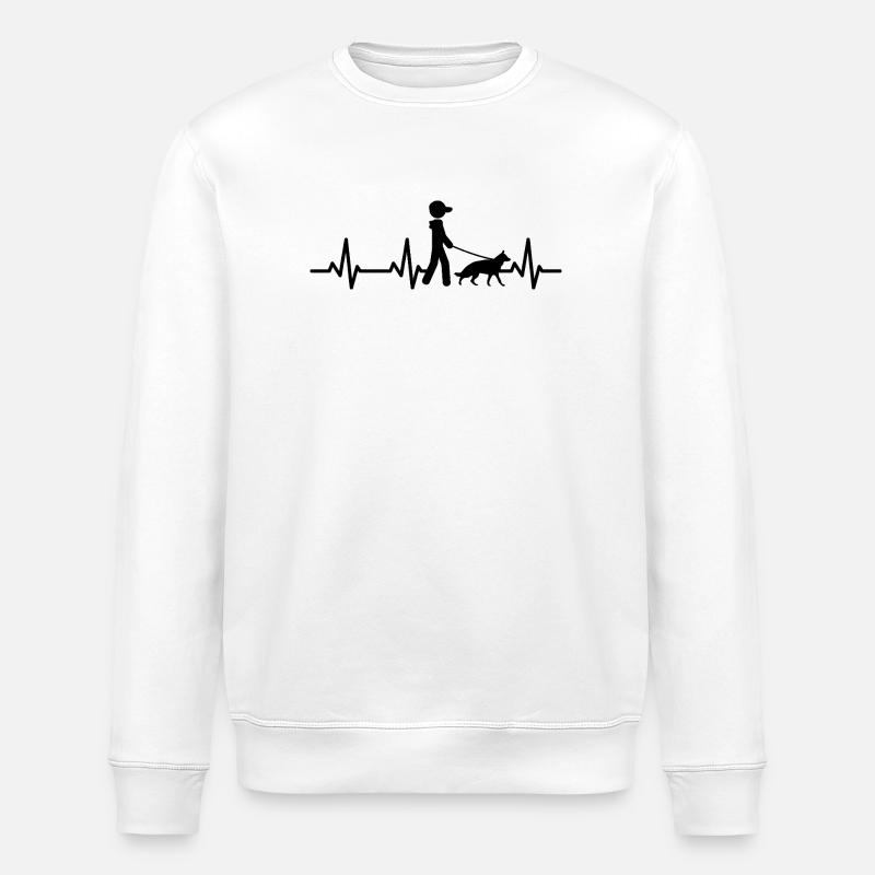 Deutscher Schäferhund Herzschlag - Stanley/Stella Unisex Bio-Sweatshirt ROLLER - Weiß