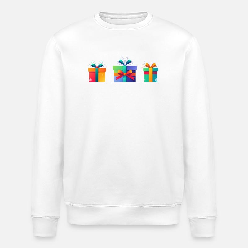 Regenbogen-Geschenkboxen Trio - Stanley/Stella Unisex Bio-Sweatshirt ROLLER - Weiß