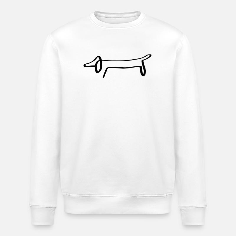 Linien Dackel - Stanley/Stella Unisex Bio-Sweatshirt ROLLER - Weiß