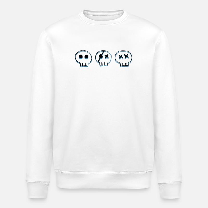 bones skulls - Stanley/Stella Unisex Bio-Sweatshirt ROLLER - Weiß