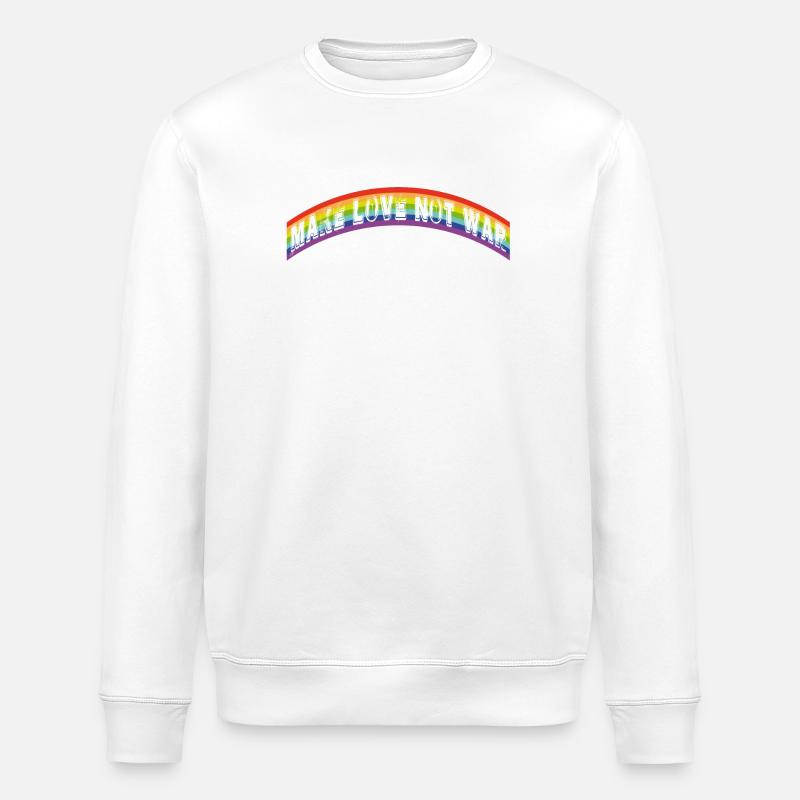 make love not war | rainbow flag - Stanley/Stella Unisex Bio-Sweatshirt ROLLER - Weiß
