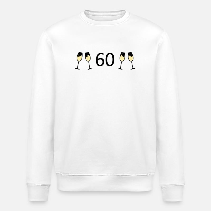 60e anniversaire 60e anniversaire 60 numéro 60 noir - Sweat bio ROLLER Stanley/Stella Unisexe - blanc