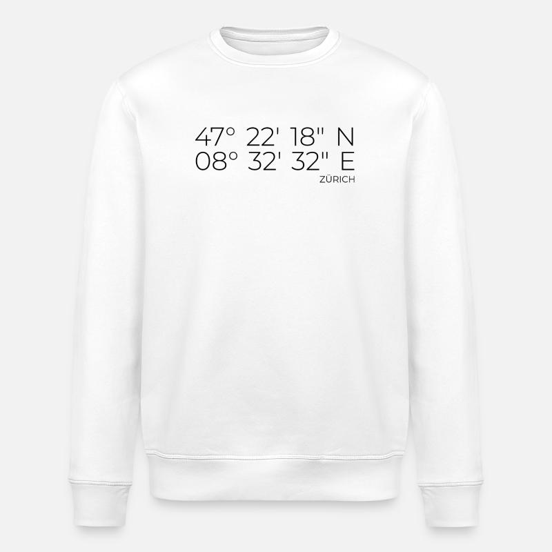 Coordinates Zurich - Stanley/Stella ROLLER Unisex Organic Sweatshirt - white
