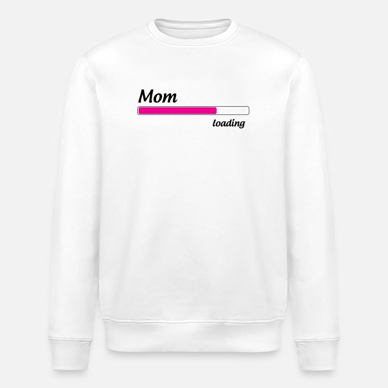 Mom loading... Please Wait - Mother-to-be - Stanley/Stella ROLLER Unisex Organic Sweatshirt - white