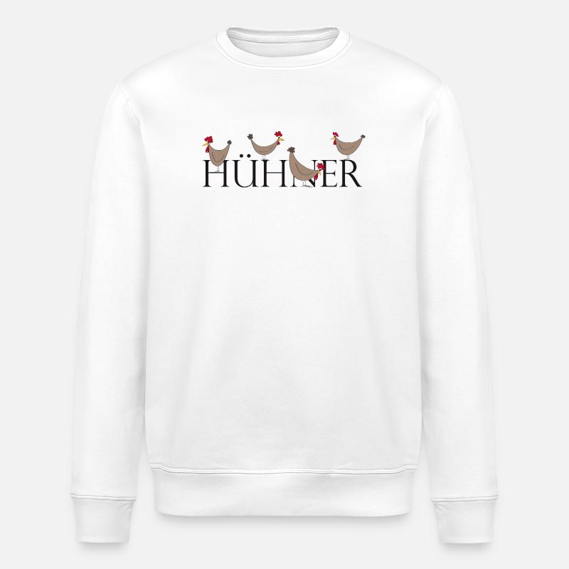 Lustiger Hühnergruß auf Keksdesign - Stanley/Stella Unisex Bio-Sweatshirt ROLLER - Weiß