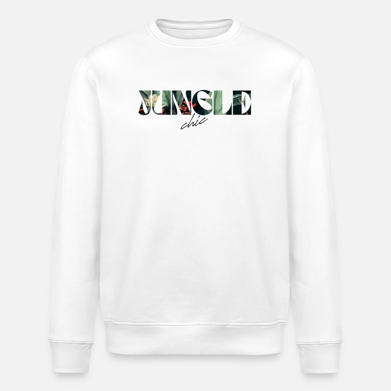 Jungle Chic Tropischer Schriftzug - Stanley/Stella Unisex Bio-Sweatshirt ROLLER - Weiß