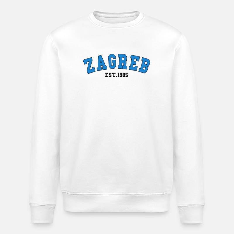 Zagreb Est.1985 - Stanley/Stella Unisex Bio-Sweatshirt ROLLER - Weiß