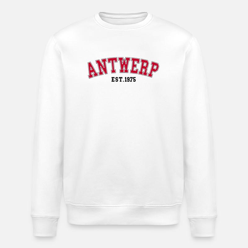 Antwerpen Est. 1975 - Stanley/Stella Unisex Bio-Sweatshirt ROLLER - Weiß