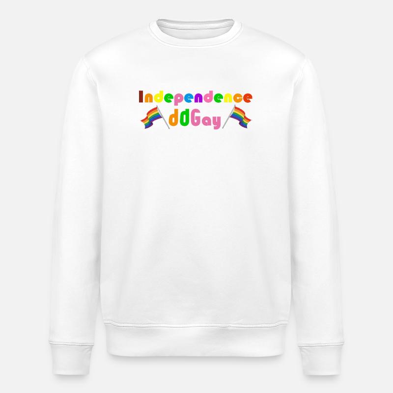 Unabhängigkeit Schwuler Regenbogen - Stanley/Stella Unisex Bio-Sweatshirt ROLLER - Weiß