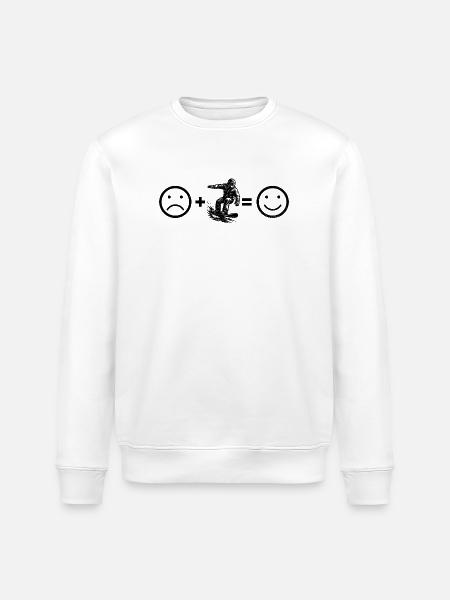 Snowboard motif for real lovers - Stanley/Stella ROLLER Unisex Organic Sweatshirt - white