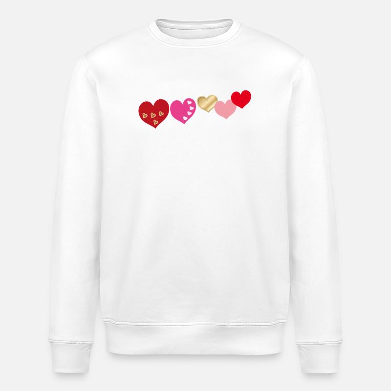 Cœurs - Sweat bio ROLLER Stanley/Stella Unisexe - blanc