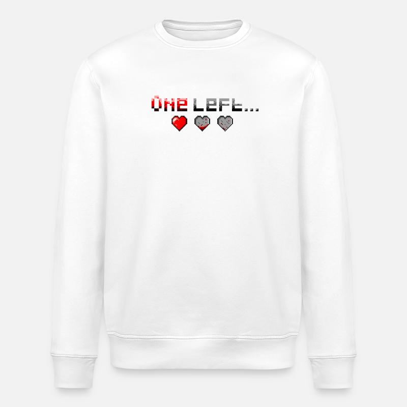 Pixel Art One Heart Left - Stanley/Stella Unisex Bio-Sweatshirt ROLLER - Weiß