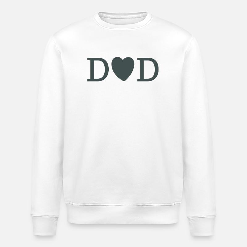 Monogramme DAD Heart D - Sweat bio ROLLER Stanley/Stella Unisexe - blanc