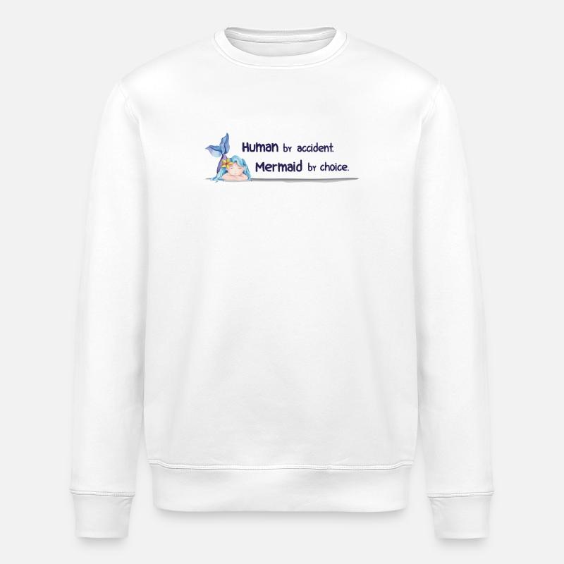 Havfrue efter eget valg – Magisk akvarel-udtryk - Stanley/Stella økologisk unisex-sweatshirt ROLLER - hvid