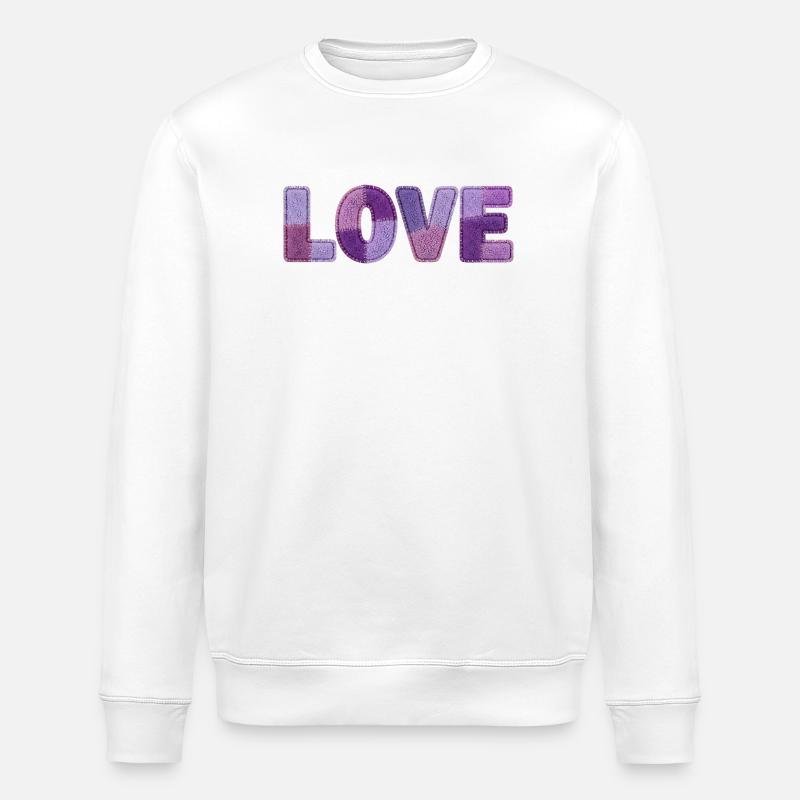 Patchwork Love – Trend Print - Stanley/Stella ROLLER Unisex Organic Sweatshirt - white