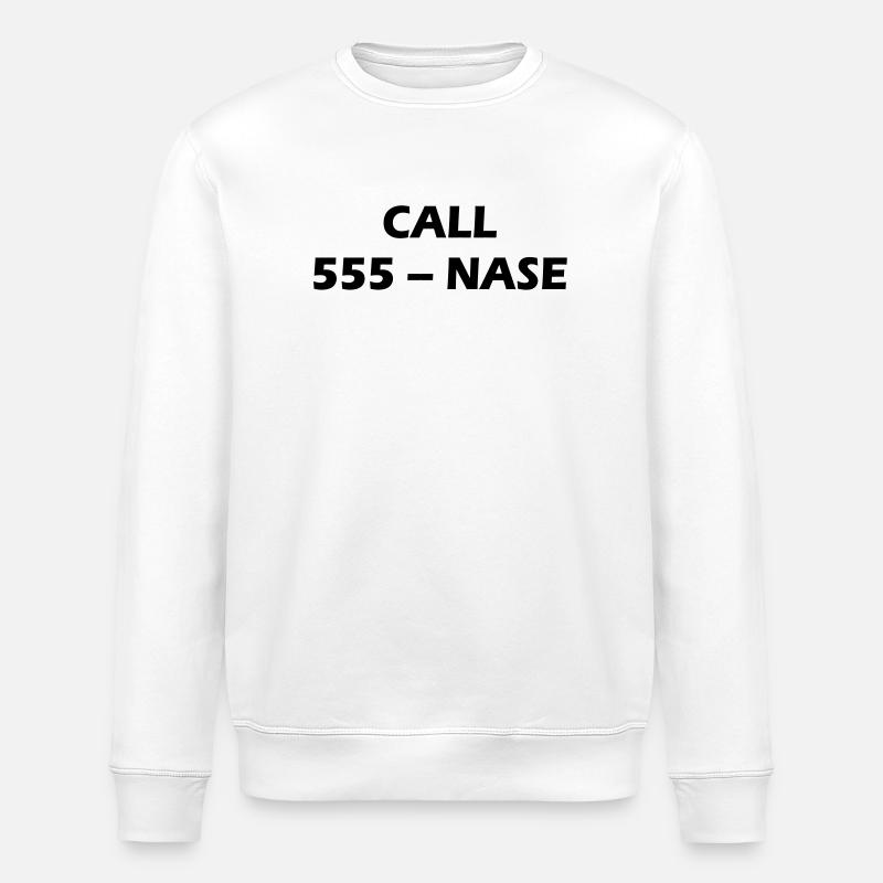 CALL 555 - NOSE - Stanley/Stella ROLLER Unisex Organic Sweatshirt - white