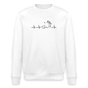 Urlaub Palme Insel Heartbeat Frequenz Puls EKG - Stanley/Stella Unisex Bio-Sweatshirt ROLLER - Weiß - Vorne - Nik (191cm)