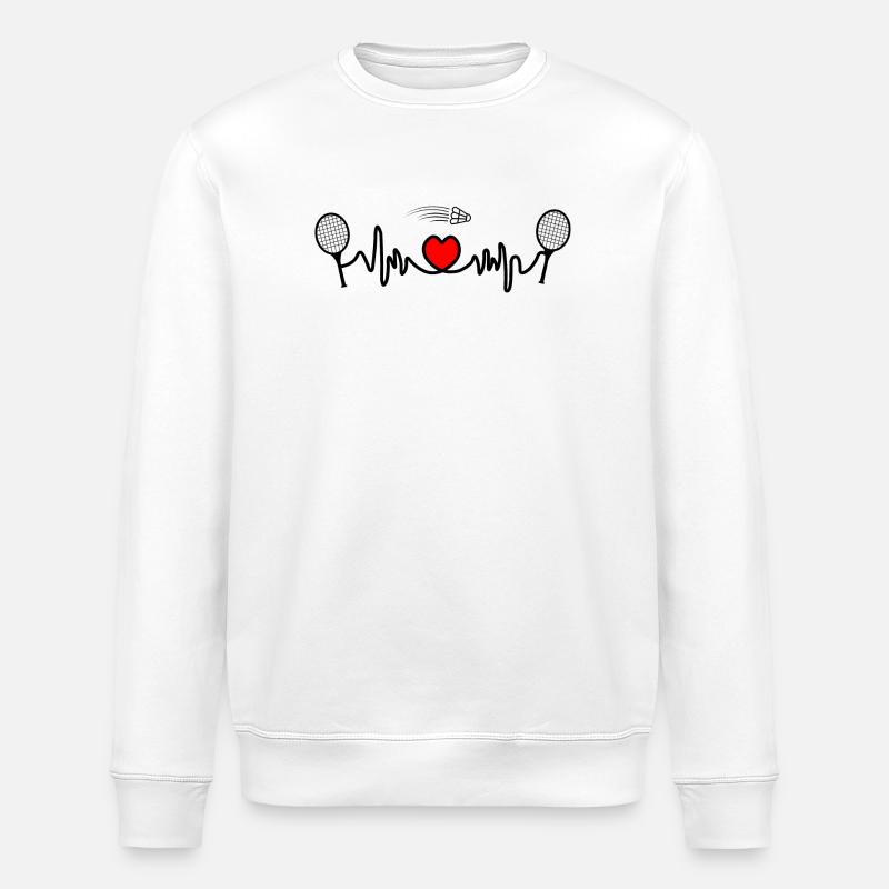 Badminton Cardio Herz - Stanley/Stella Unisex Bio-Sweatshirt ROLLER - Weiß