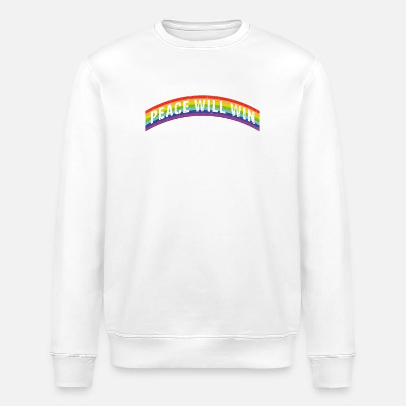 Rainbow Rainbow Peace will win - Stanley/Stella ROLLER Unisex Organic Sweatshirt - white