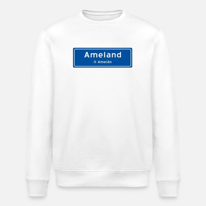 Ameland Ortsschild - Stanley/Stella Unisex Bio-Sweatshirt ROLLER - Weiß