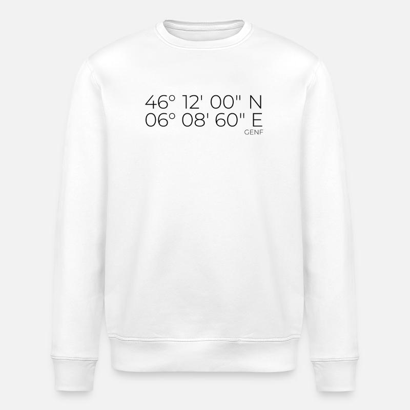 Koordinaten Genf - Stanley/Stella Unisex Bio-Sweatshirt ROLLER - Weiß