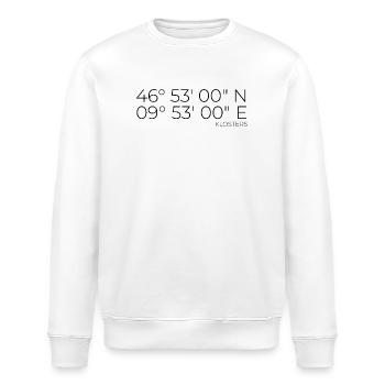 Koordinaten Klosters Graubünden Schweiz - Stanley/Stella Unisex Bio-Sweatshirt ROLLER - Weiß - Vorne - Nik (191cm)