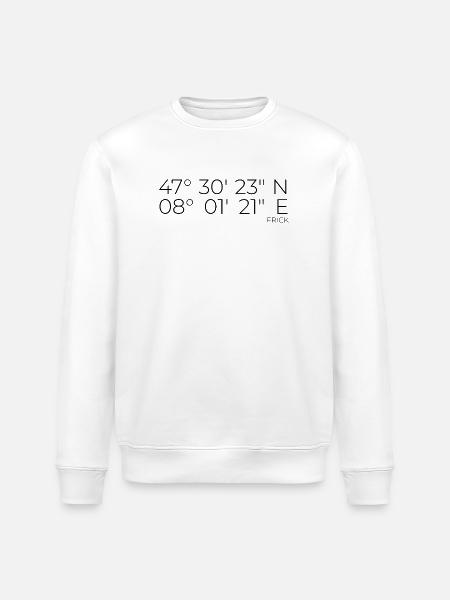 coordinates Frick, Switzerland - Stanley/Stella ROLLER Unisex Organic Sweatshirt - white