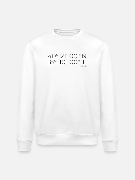 Koordinaten Lecce Apulien Italien - Stanley/Stella Unisex Bio-Sweatshirt ROLLER - Weiß