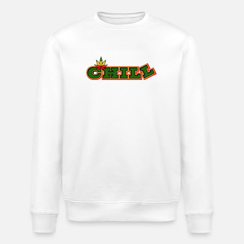 Psychedelic Chill Cannabis Wortkunst - Stanley/Stella Unisex Bio-Sweatshirt ROLLER - Weiß