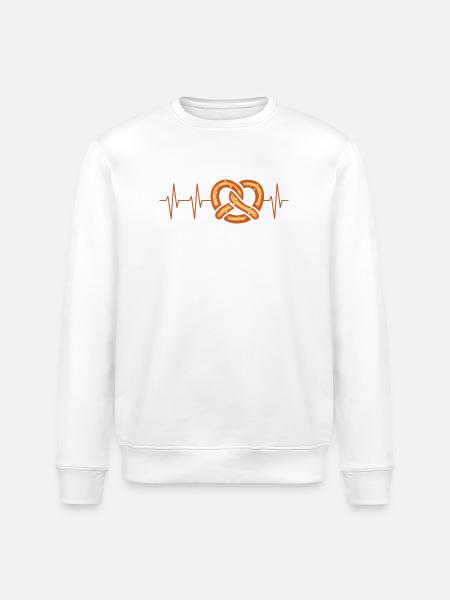 Brezel Herzschlag EKG Illustration - Stanley/Stella Unisex Bio-Sweatshirt ROLLER - Weiß