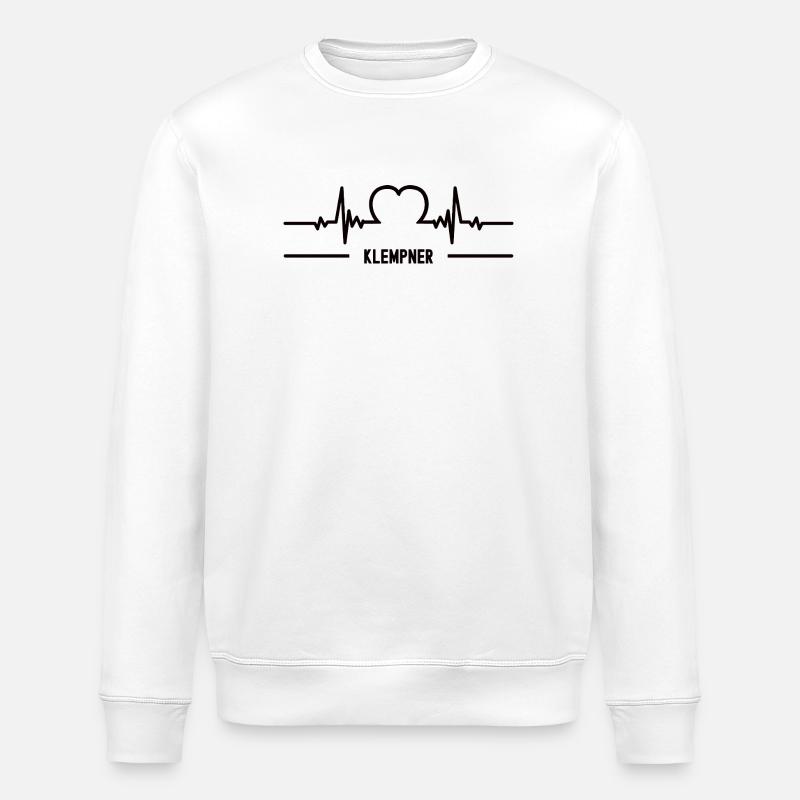 Heartbeat plombier plomberie plomberie ferblantier - Sweat bio ROLLER Stanley/Stella Unisexe - blanc