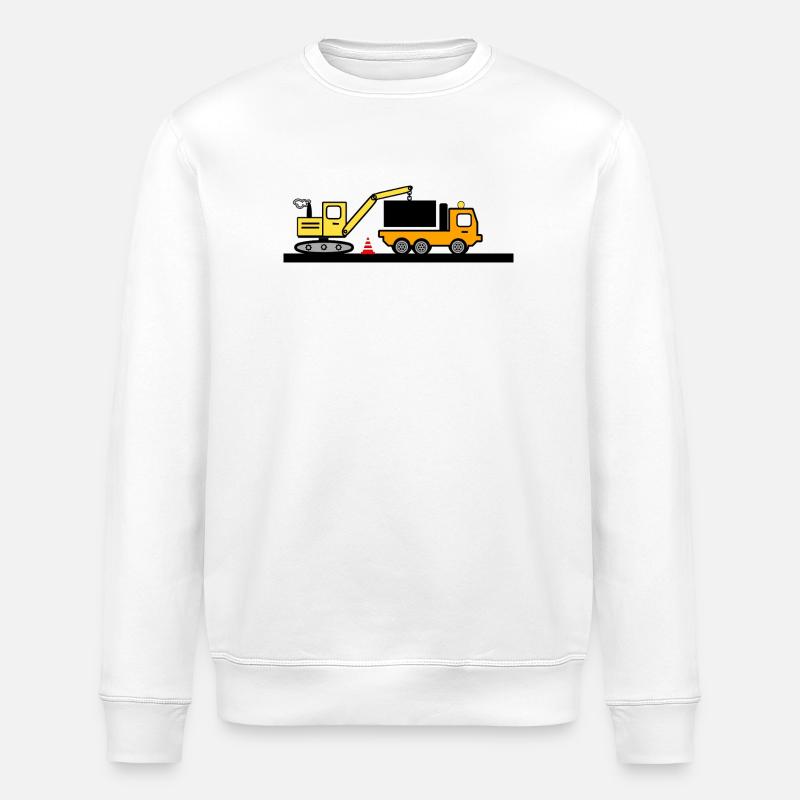 Excavator - Stanley/Stella ROLLER Unisex Organic Sweatshirt - white