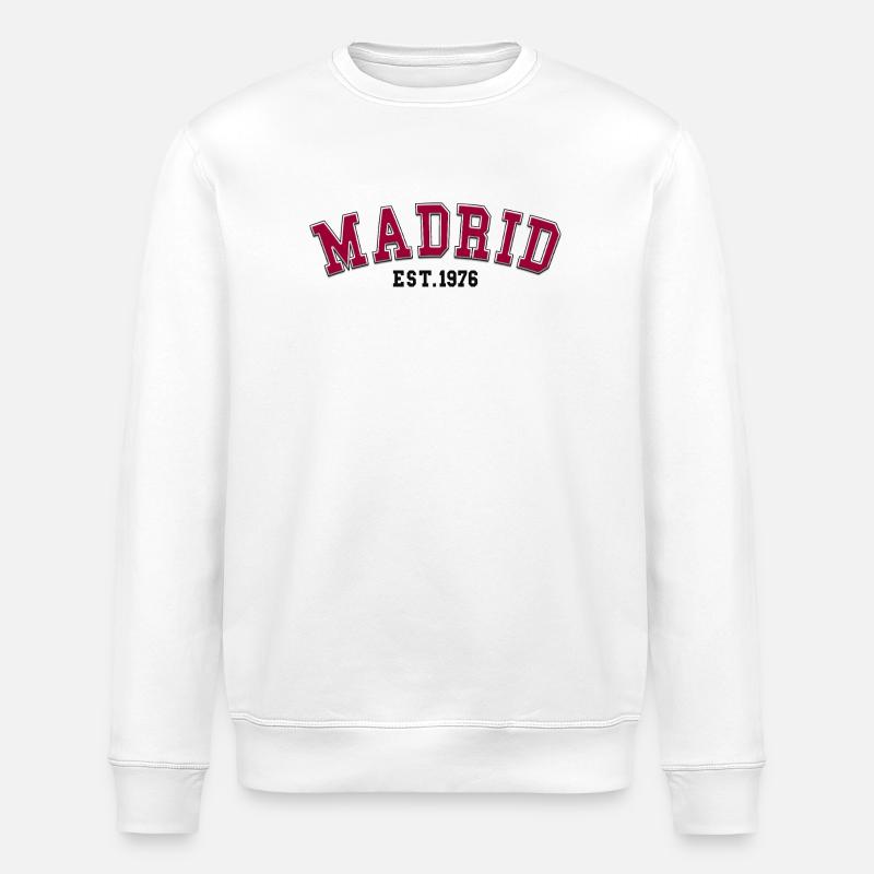 Madrid Est. 1976 - Stanley/Stella ROLLER Unisex Organic Sweatshirt - white