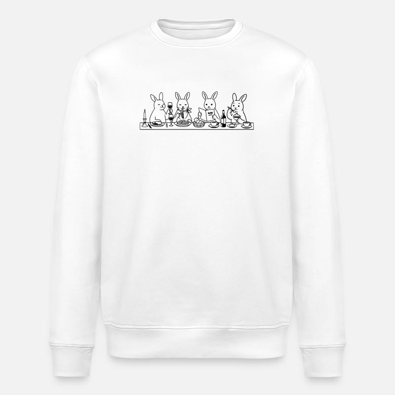 Lapins à table - Sweat bio ROLLER Stanley/Stella Unisexe - blanc