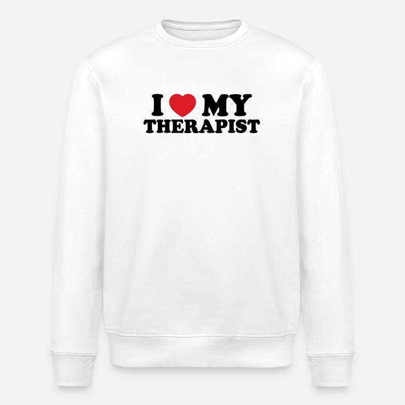 Bold Heart Typography - Stanley/Stella ROLLER Unisex Organic Sweatshirt - white