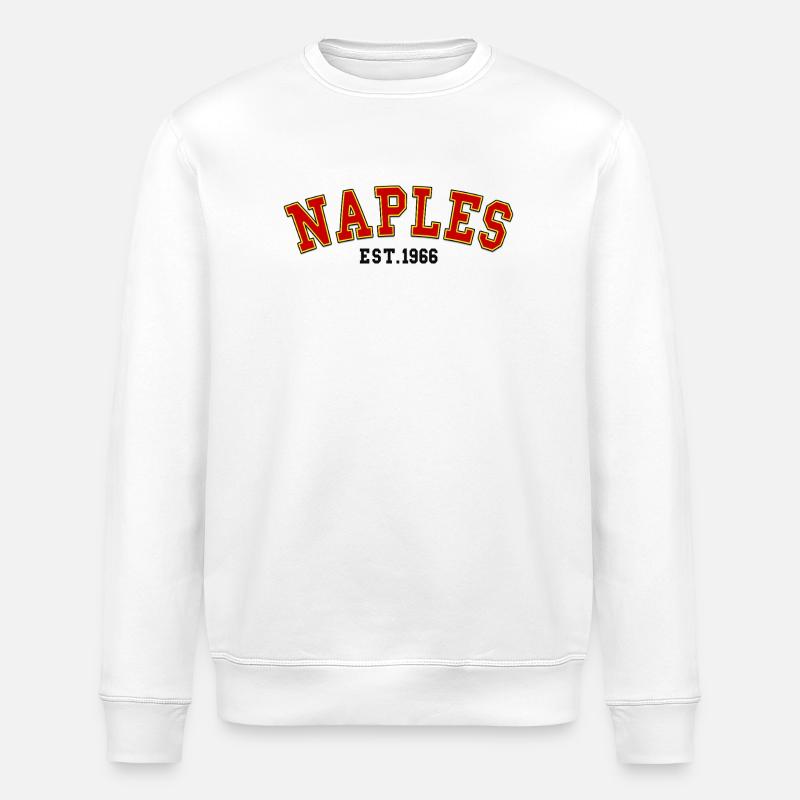 Naples Est. 1966 - Stanley/Stella ROLLER Unisex Organic Sweatshirt - white