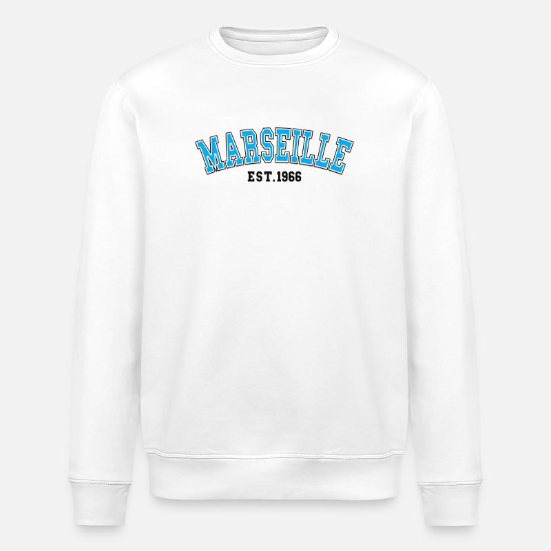 Marseille gegründet 1966 - Stanley/Stella Unisex Bio-Sweatshirt ROLLER - Weiß
