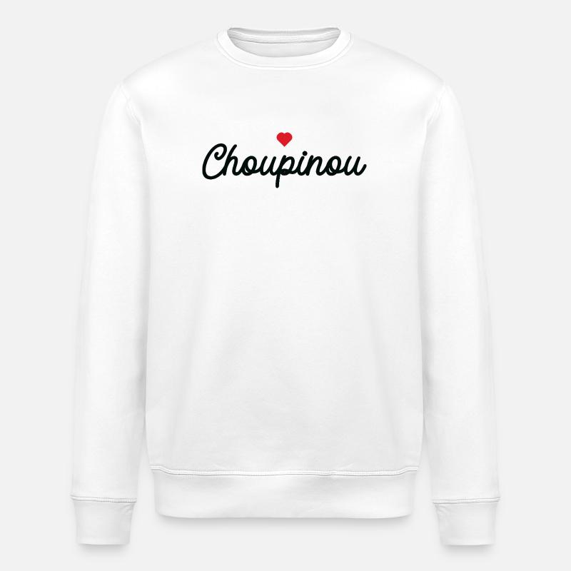 Choupinou Heart Script - Stanley/Stella ROLLER Unisex Organic Sweatshirt - white
