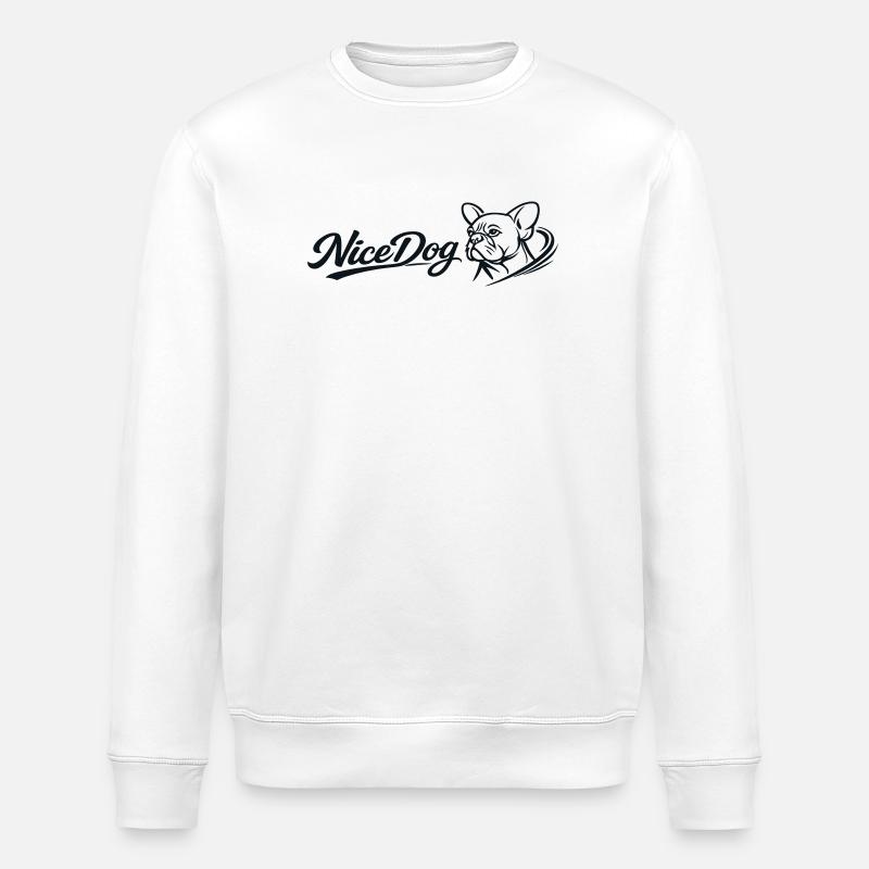 NiceDog Hundeporträt Silhouette - Stanley/Stella Unisex Bio-Sweatshirt ROLLER - Weiß